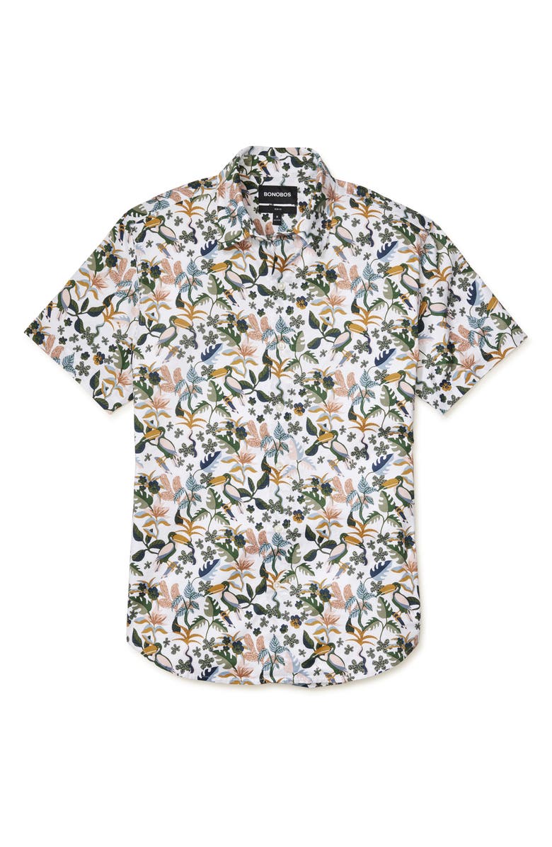 Bonobos Riviera Botanical Short Sleeve Button-Up Shirt, Alternate, color, Toucan Paradise