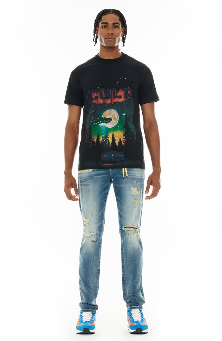 Cult of Individuality Aliens Oversize Graphic T-Shirt, Alternate, color, Black