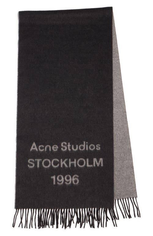 Acne Studios 1996 Logo Jacquard Double Face Wool Fringe Scarf In Multi