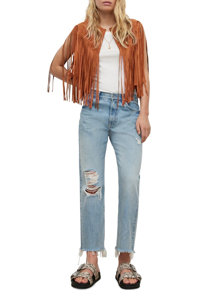Astral Tassel Suede Vest, Alternate, color, DEEP TAN