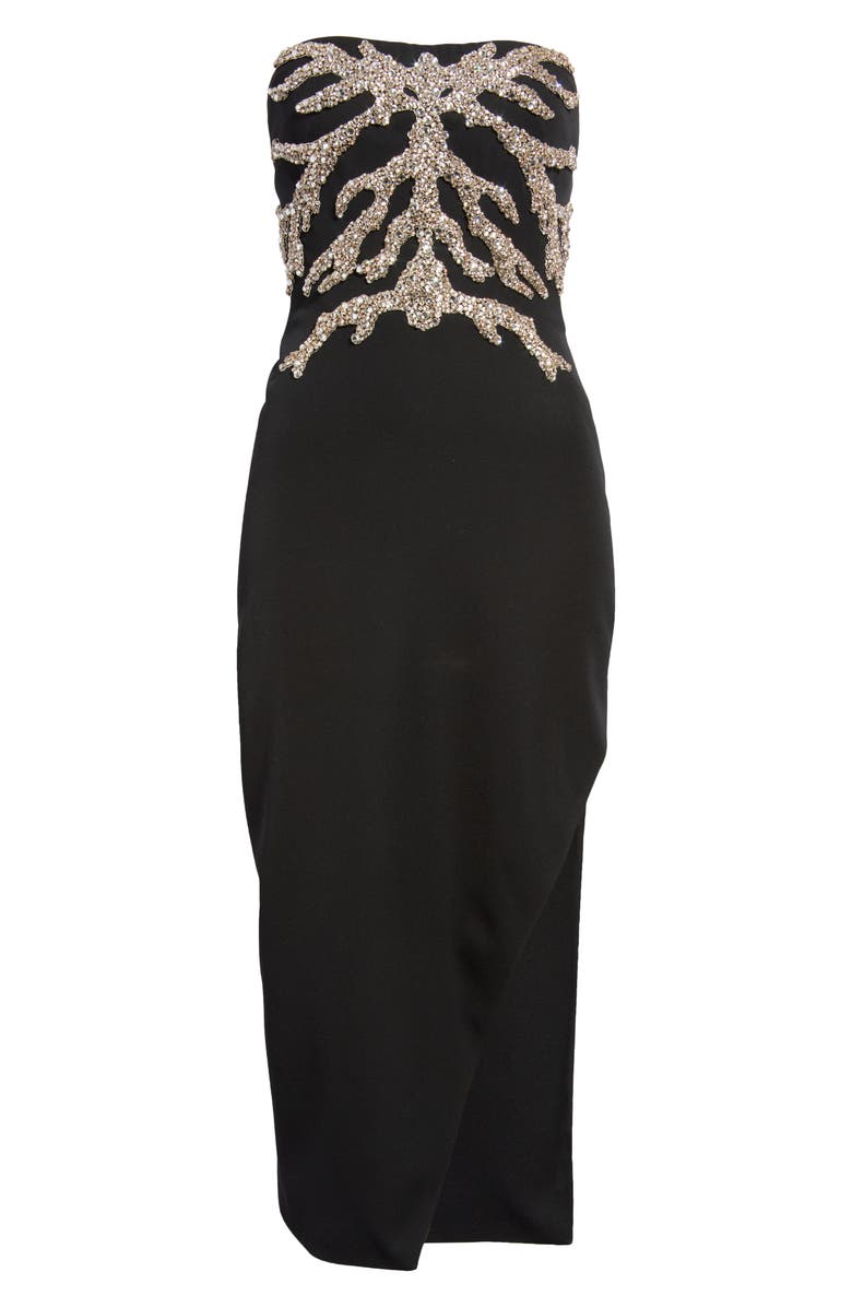 McQueen Mycelium Embellished Strapless Cocktail Dress, Alternate, color, 