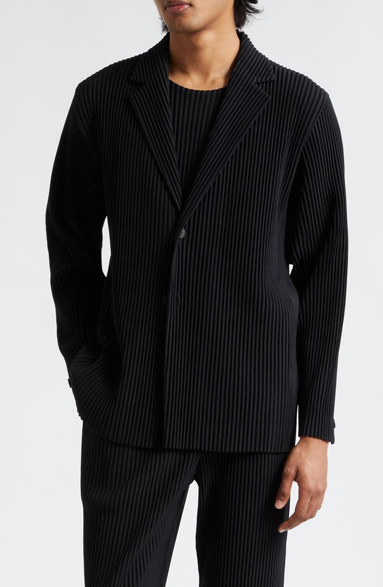 Homme Plissé Issey Miyake Pleated Blazer, Main, color, Black