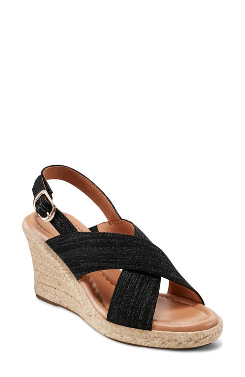 Easy Spirit Women's Ariane Espadrille Wedge Sandals In Black