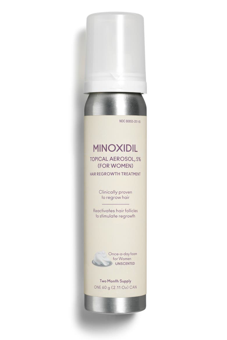 Flourish Minoxidil Topical Aerosol 5% Hair Regrowth Treatment for Women, Main, color, NO COLOR