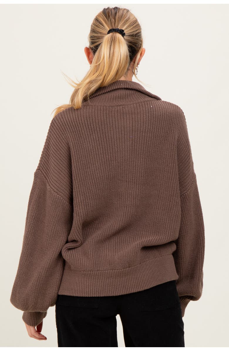 PinkBlush Oversized Zip Up Cardigan, Alternate, color, Camel