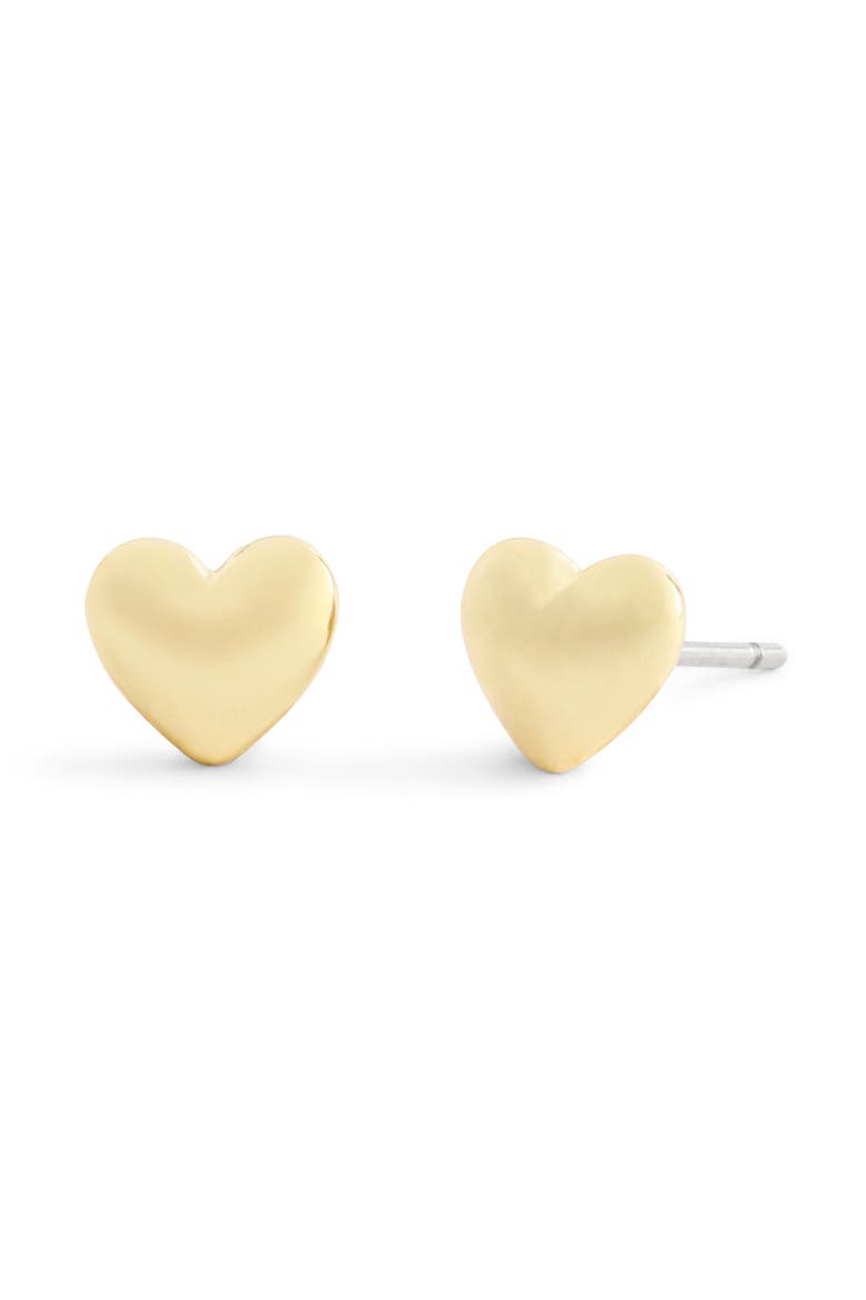 Pavé Heart Pendant Necklace & Stud Earrings Set, Alternate, color, CRYSTAL/ GOLD