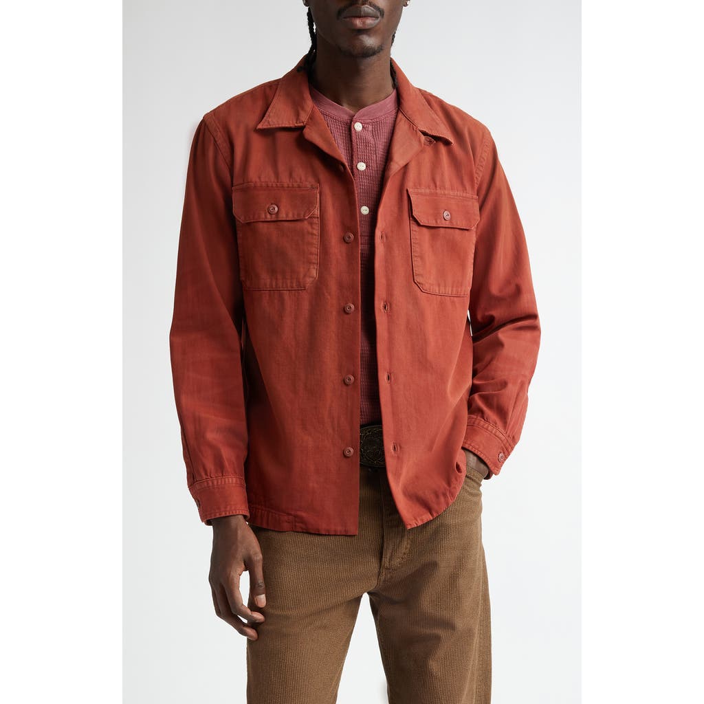 DOUBLE RL DOUBLE RL GARMENT DYE LONG SLEEVE COTTON TWILL CAMP SHIRT