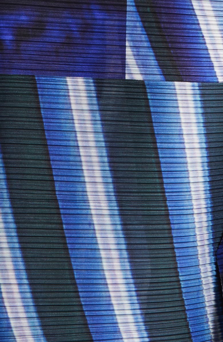 Pleats Please Issey Miyake City Collage Pleated Midi Skirt, Alternate, color, Gray X Navy