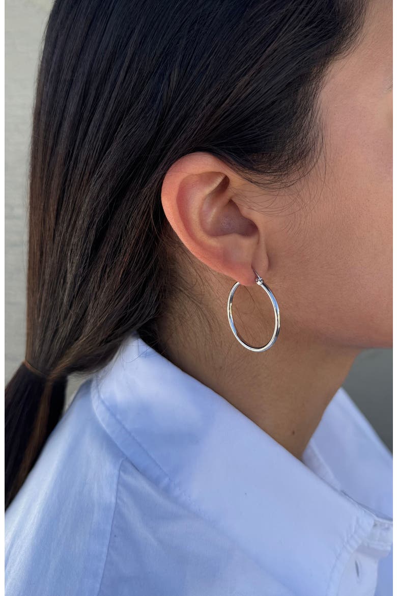 Set of 2 Assorted Infinity Hoop Earrings, Alternate, color, SILVER