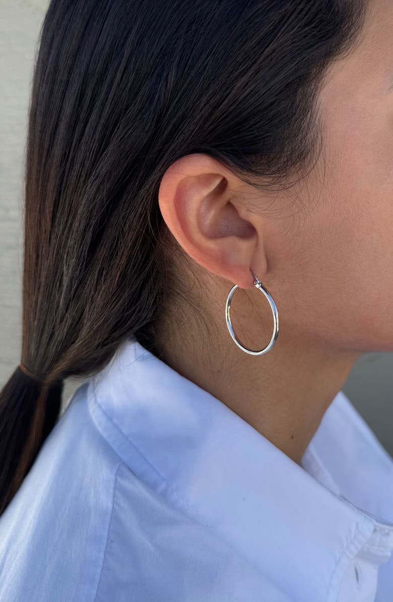 Adornia Set of 2 Assorted Infinity Hoop Earrings, Alternate, color, Silver