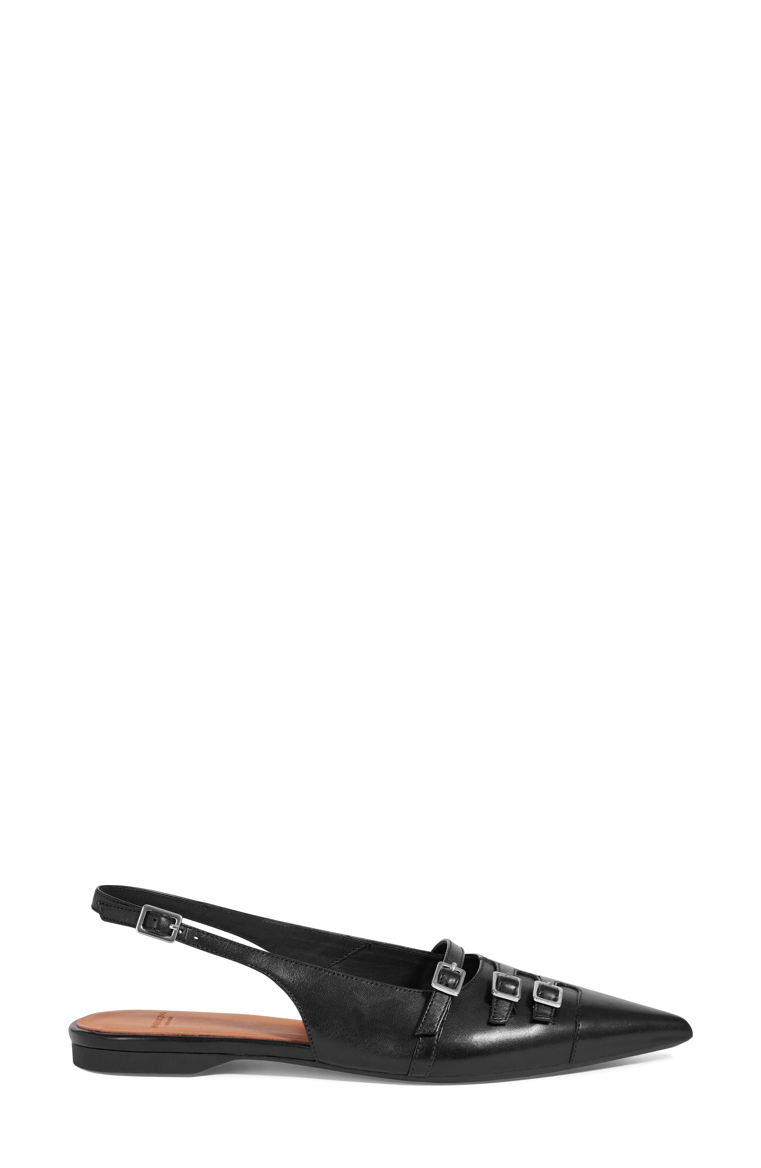 Vagabond Shoemakers Hermine Pointed Toe Slingback Flat, Alternate, color, Black