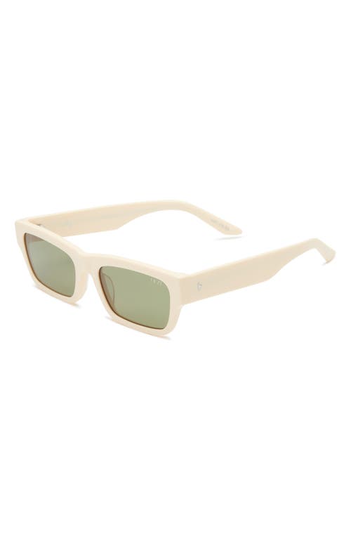 Dezi Izzy 56mm Polarized Rectangular Sunglasses In Cream/sage