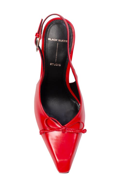Black Suede Studio Vie Slingback Pointed Toe Pump In Cherry Leather
