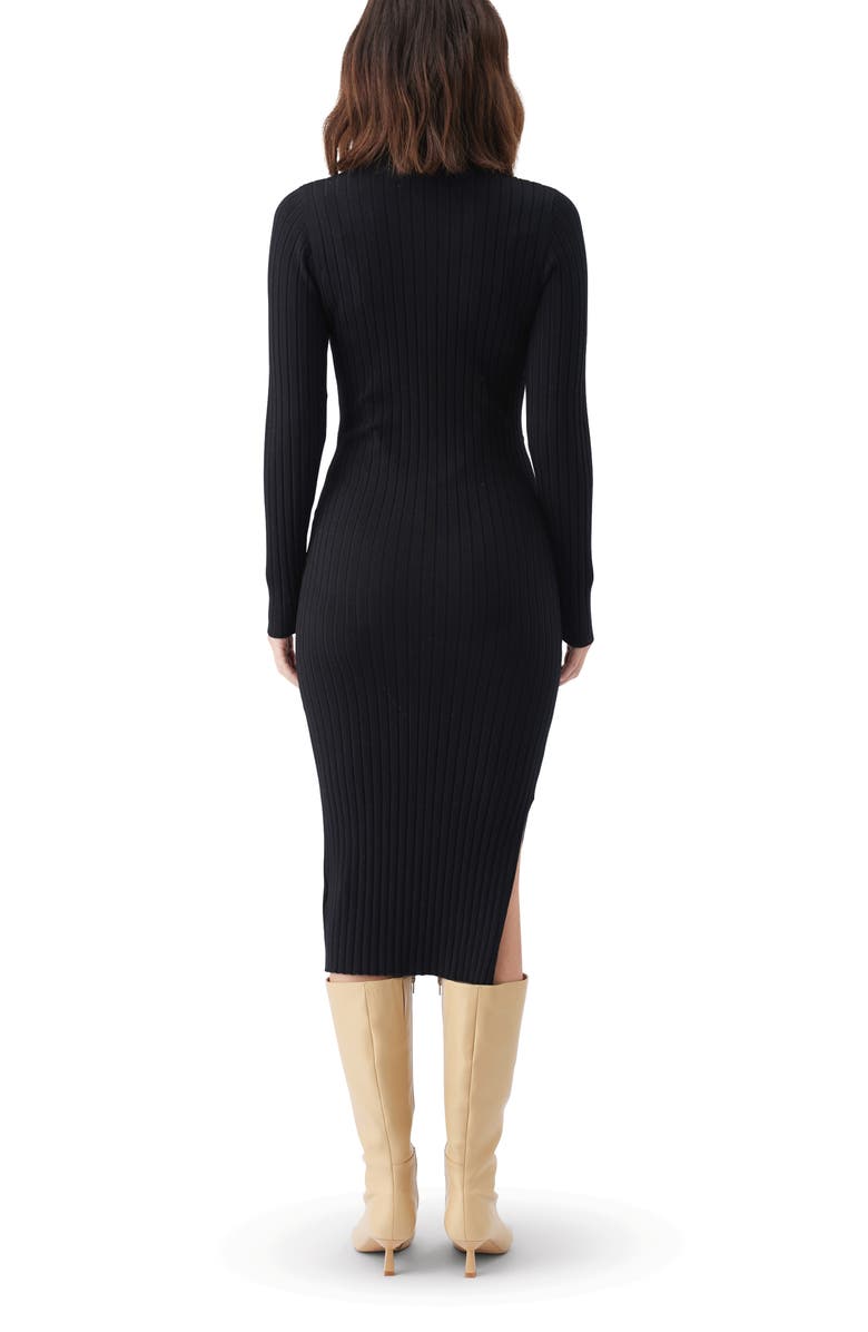 Ripe Maternity Nella Rib Nursing Knit Dress, Alternate, color, Black