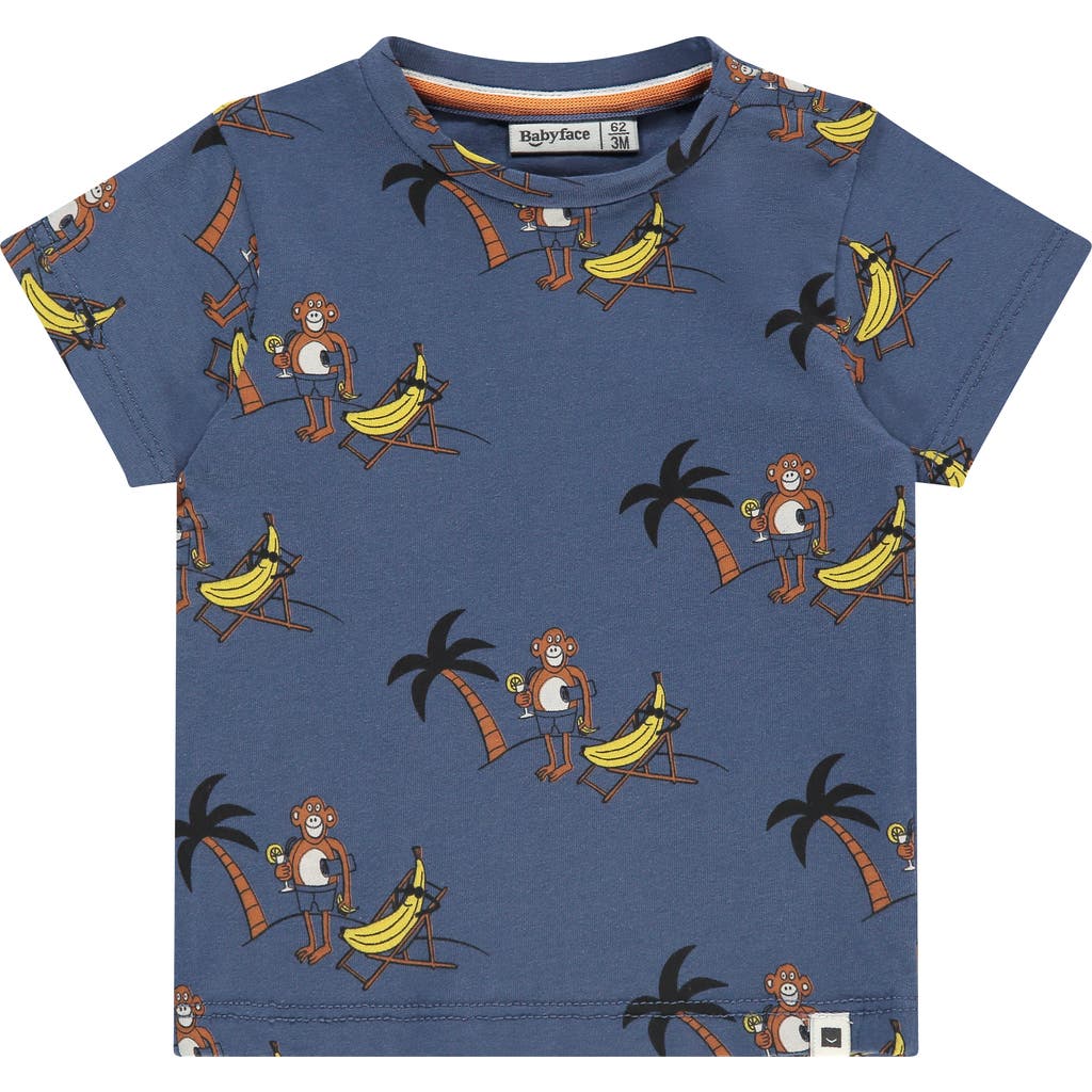 Babyface Animated Allover Short Sleeve T-shirt In Blue