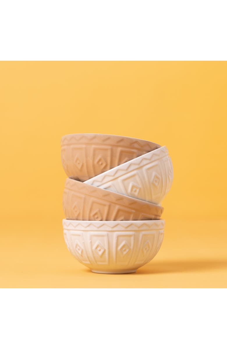 MASON CASH Cane Mini Prep Bowl Set, 4 Durable Stoneware Bowls for Kitchen Prep, Alternate, color, Beige