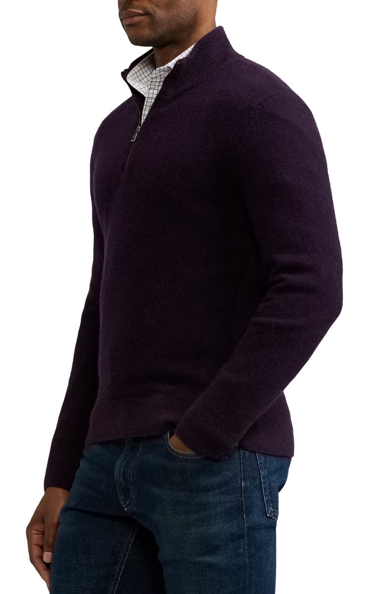 Ralph Lauren Purple Label Cashmere Bird's Eye Half Zip Sweater, Alternate, color, 