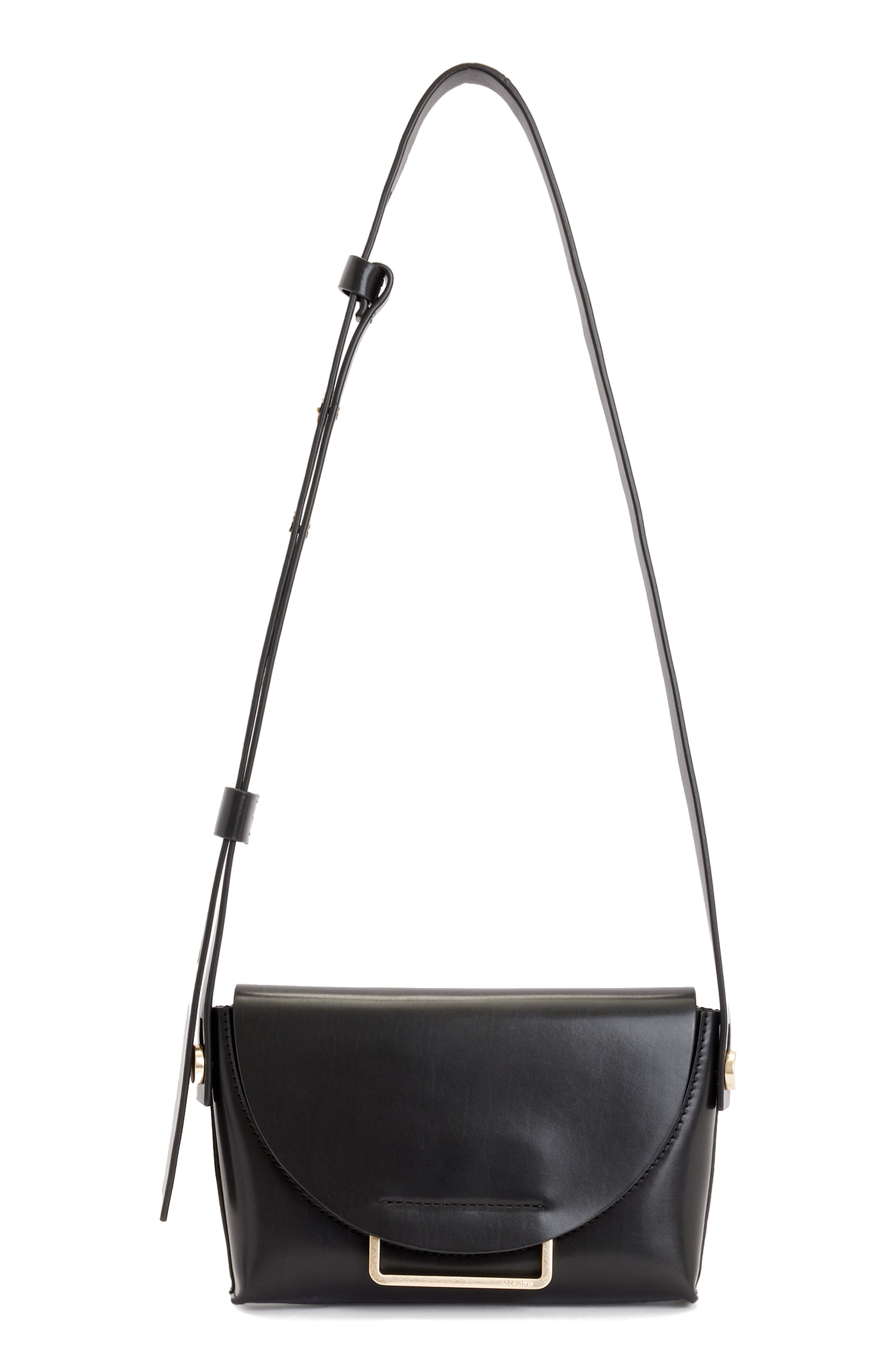 AllSaints Francine Leather Crossbody Bag, Main, color, 