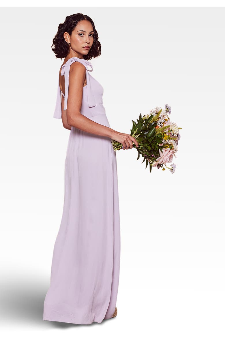 Allegra Tie Shoulder Bridesmaid Dress, Alternate, color, Lilac