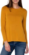 Liverpool Los Angeles High-Low Long Sleeve Top