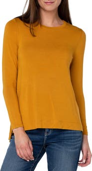 Liverpool Los Angeles High-Low Long Sleeve Top