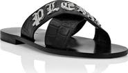 PHILIPP PLEIN Flat Crocco Printed Sandals Men