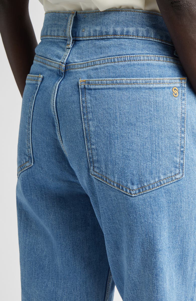 ST. JOHN Isabel High Waist Ankle Straight Leg Jeans, Alternate, color, Light Denim Wash