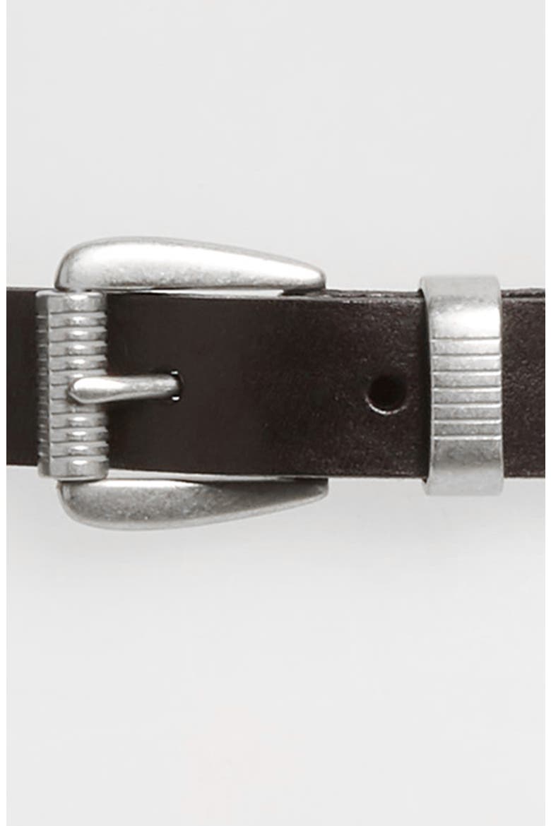 Leather Three-Piece Belt, Alternate, color, TRUE BLACK