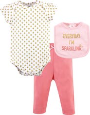 Little Treasure Coordinated Bodysuit, Pant, and Bib Collection