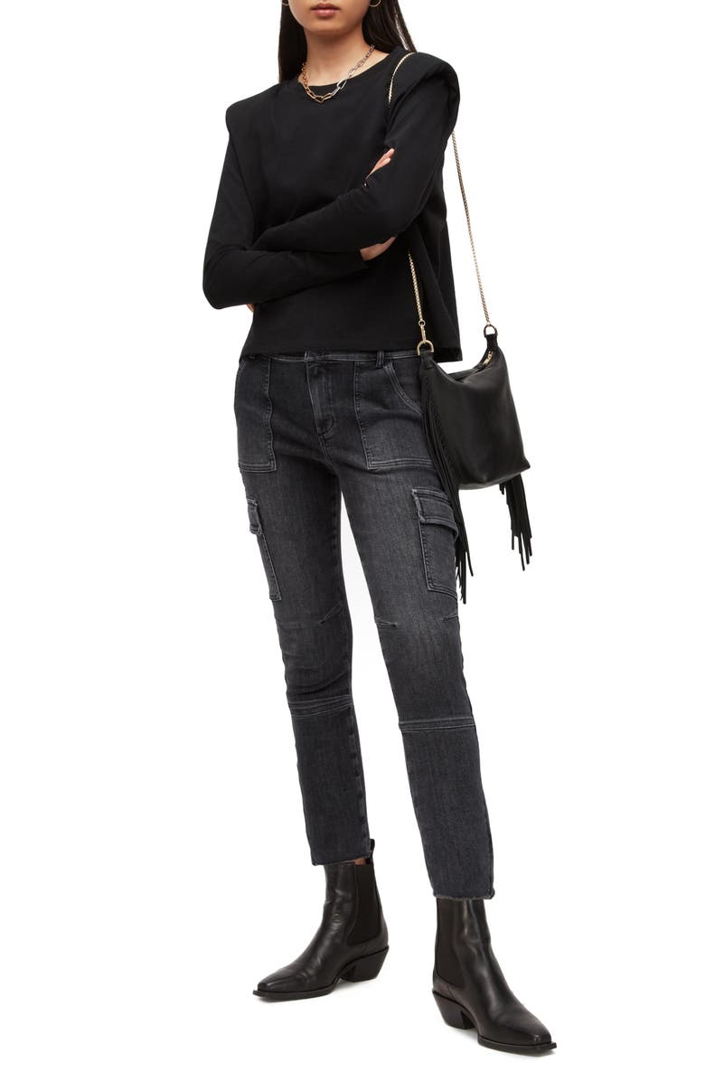 AllSaints Duran Skinny Cargo Jeans, Alternate, color, 