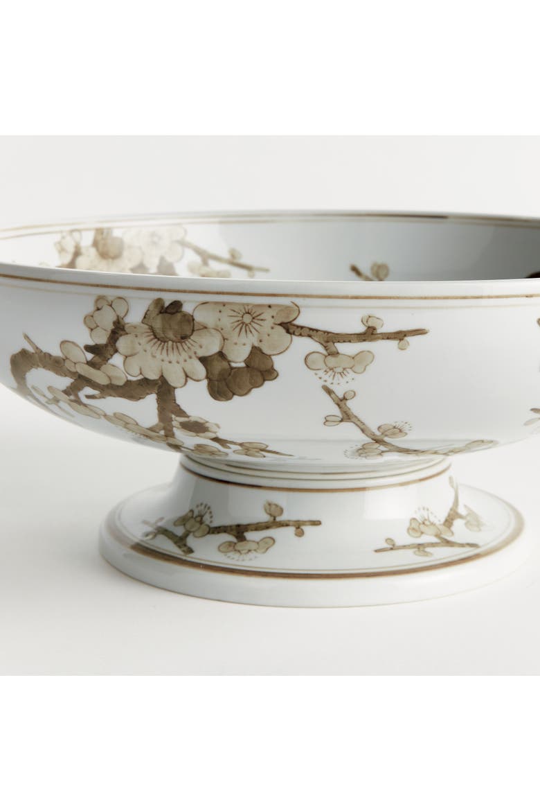 Province Empress Decorative Footed Bowl - Brown & White, Alternate, color, White
