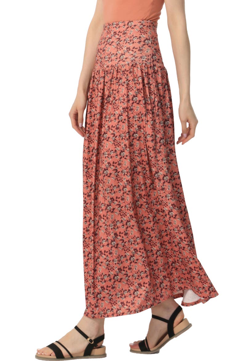 Women's Tiered Maxi Skirt, Alternate, color, Dusty Coral