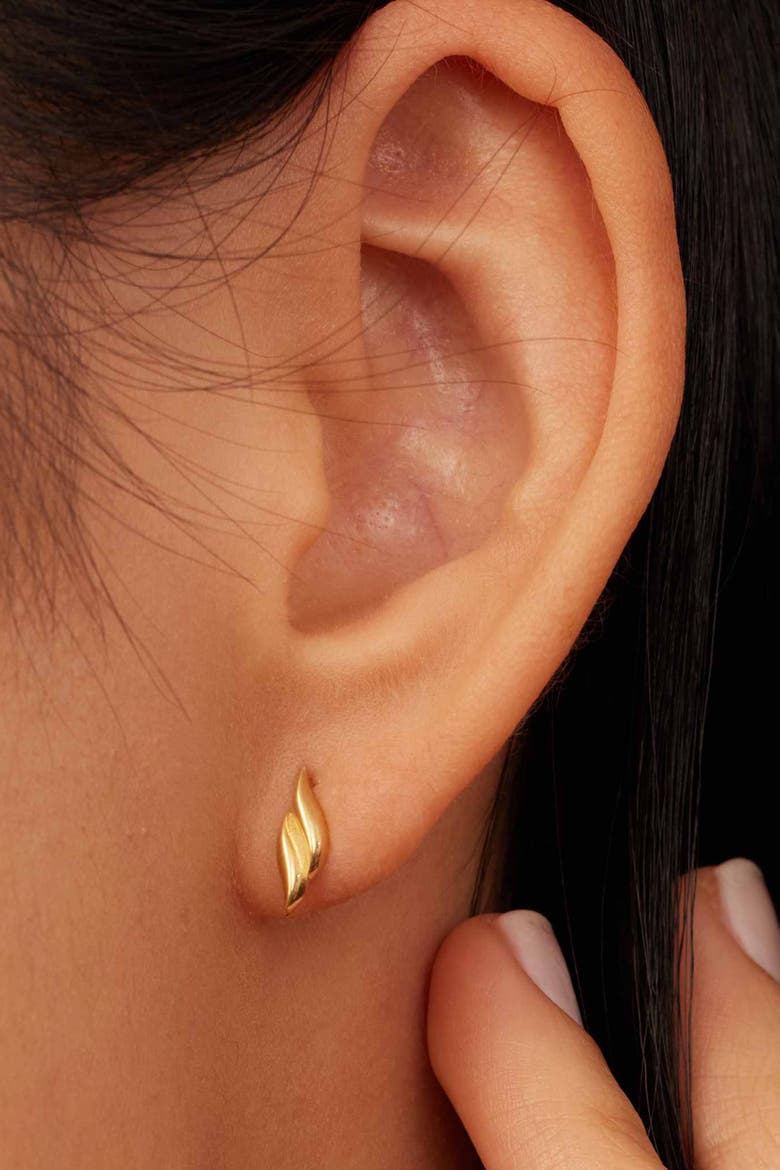 14K Gold Making Waves Studs, Alternate, color, Yellow Gold