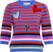Maison Common Multi Colored Striped Pullover With Application