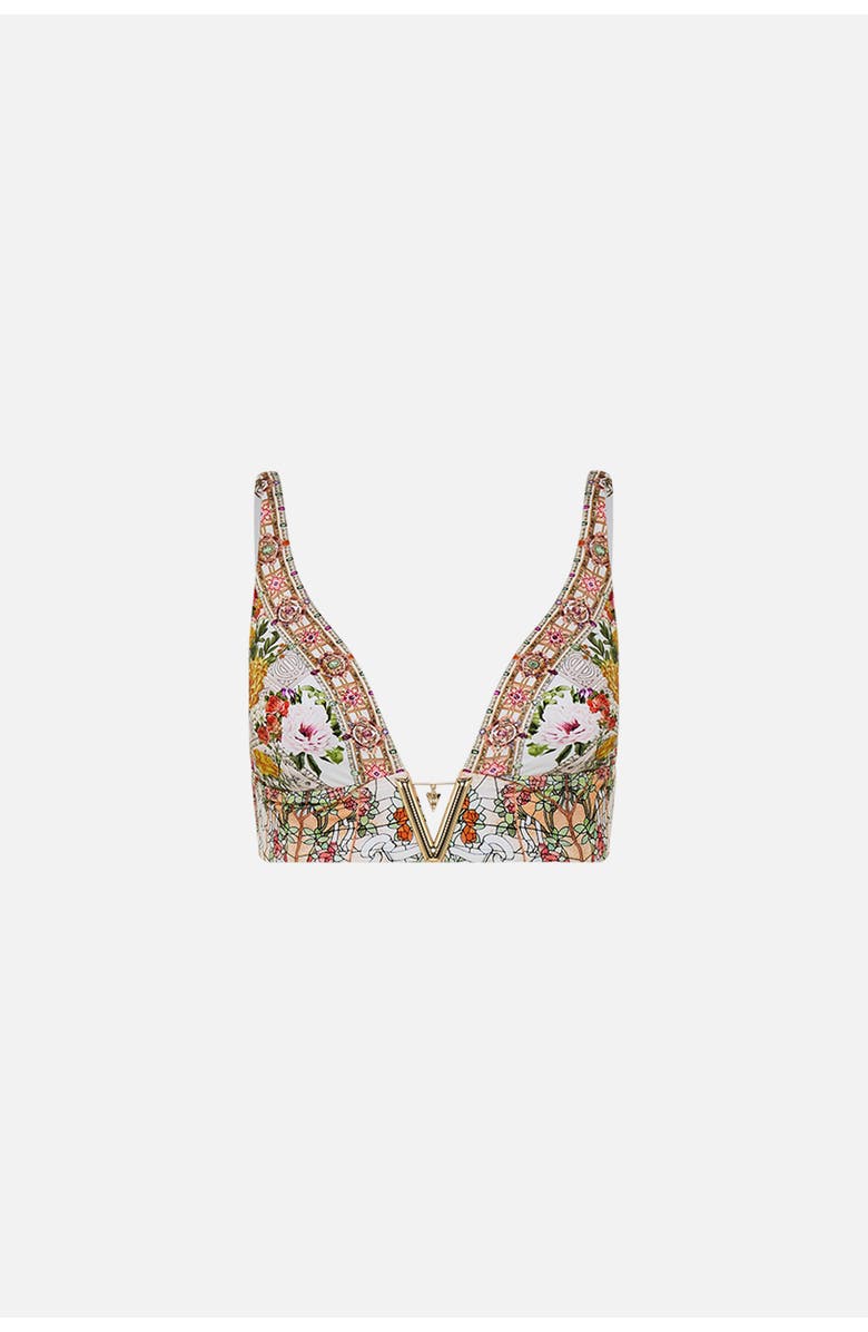 Camilla V NECK HARDWARE BRA EGYPTIAN ROSE, Alternate, color, 