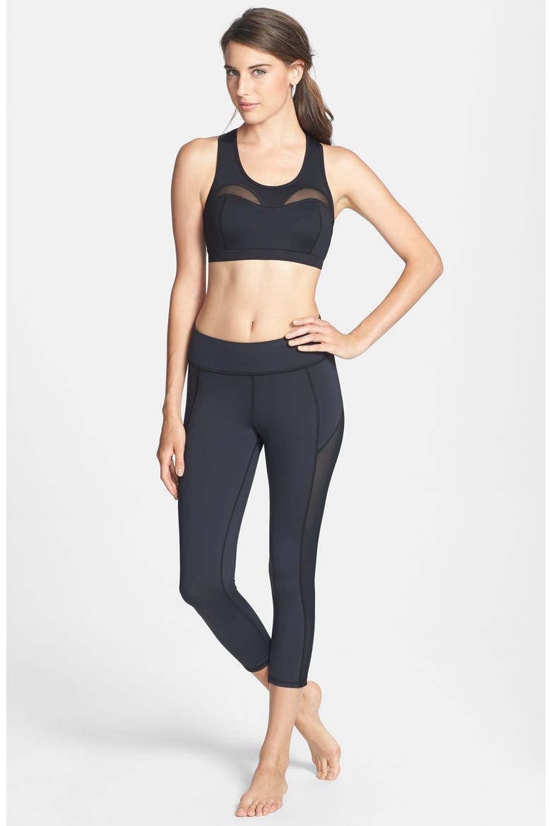 'Stardust' Crop Leggings, Alternate, color, BLACK