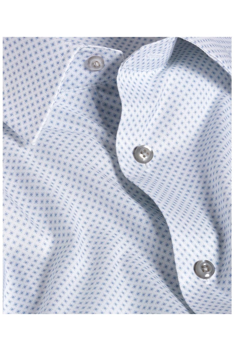 Slim Fit Neat Print Stretch Cotton Twill Dress Shirt, Alternate, color, WHITE/ PEARL
