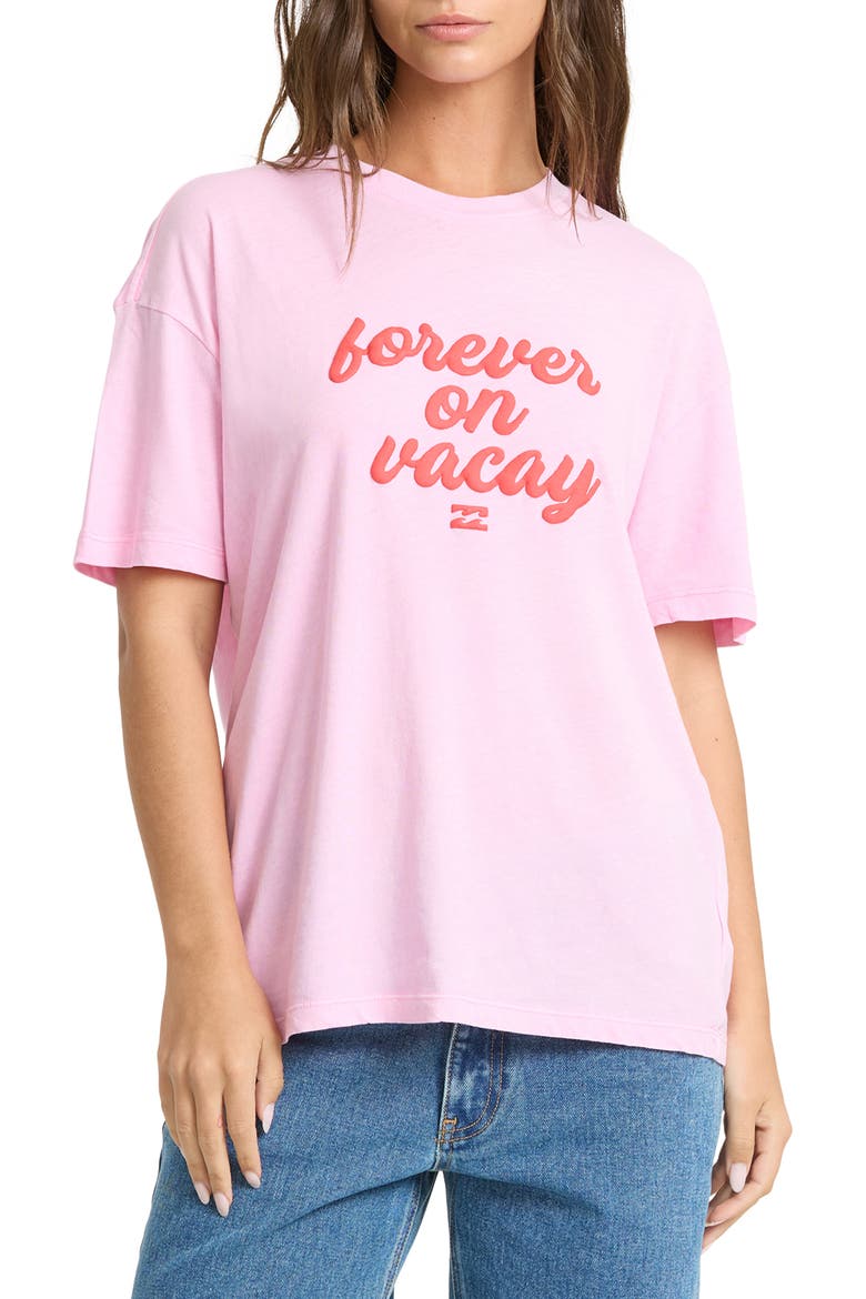 Vacay Forever Graphic Cotton Jersey T-Shirt, Main, color, PRISM PINK