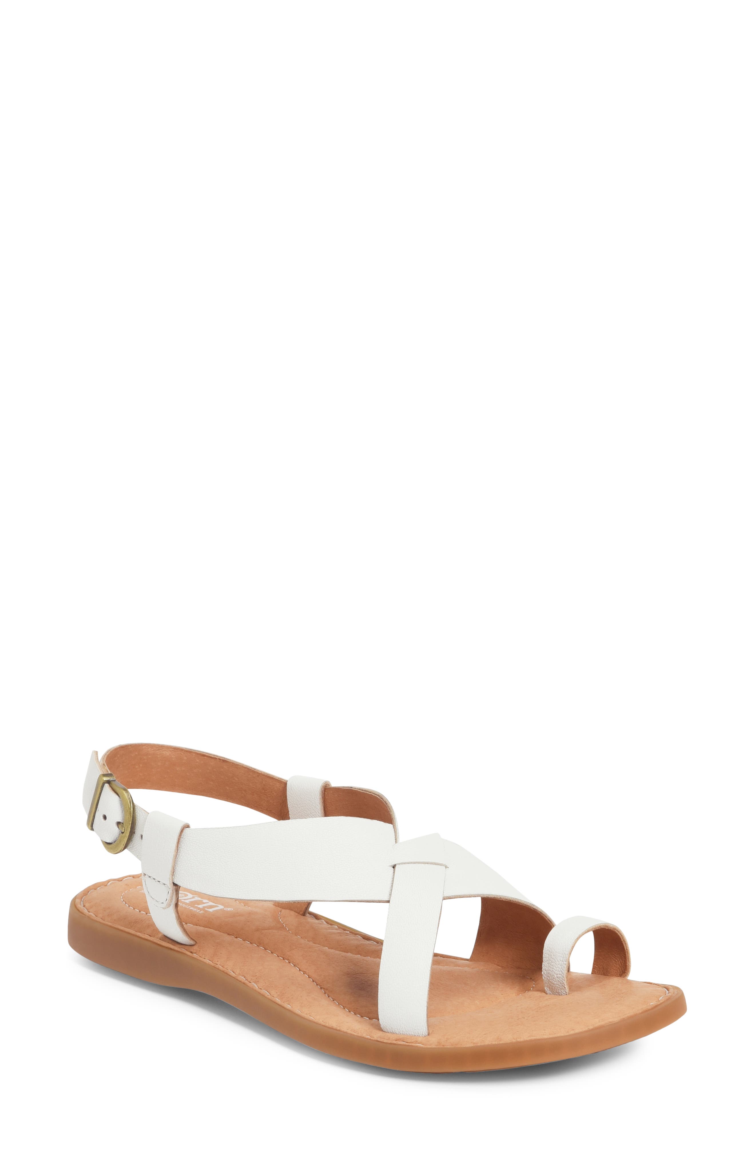 Inya Crossover Sandal, Main, color, WHITE LEATHER