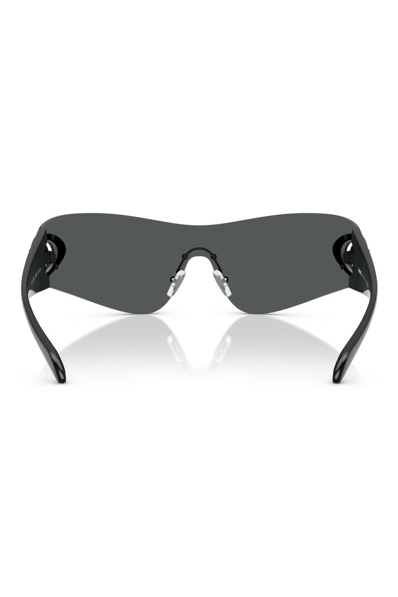 Eclipse 142mm Rimless Wrap Shield Sunglasses, Alternate, color, DARK GREY