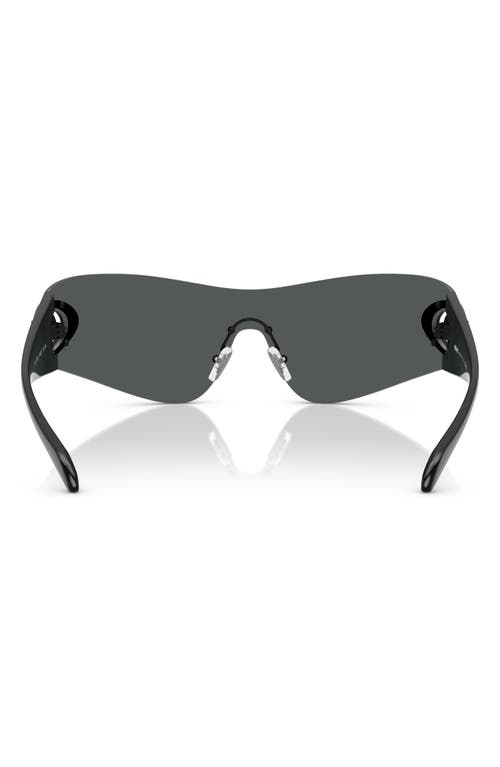 Versace Eclipse 142mm Rimless Wrap Shield Sunglasses In Dark Grey