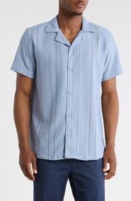 T.R. PREMIUM Modern Fit Textured Camp Shirt