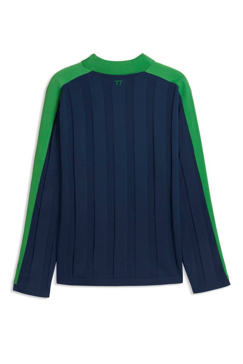 T7 Rib Long Sleeve Polo, Alternate, color, BLUE JEWEL
