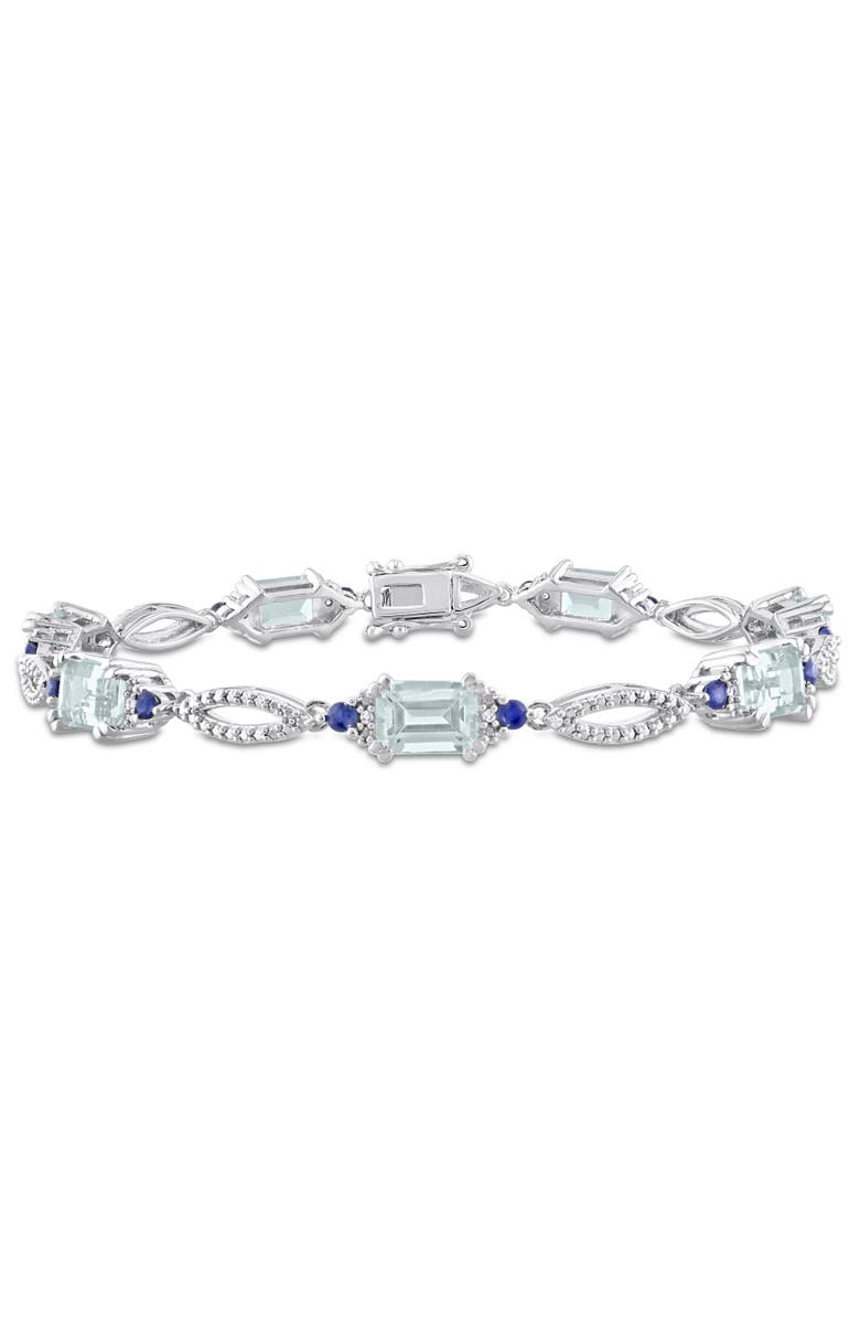 Julianna B. Aquamarine Sapphire & Diamond Vintage Bracelet, Main, color,