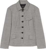Marina Rinaldi Teglia Houndstooth Virgin Wool Twill Jacket