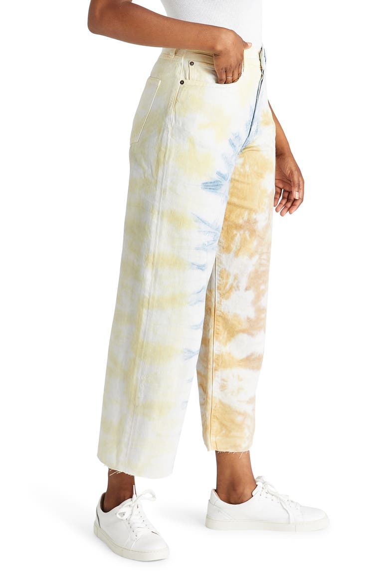 Devon High Waist Crop Wide Leg Jeans, Alternate, color, BOTANICAL TIE DYE
