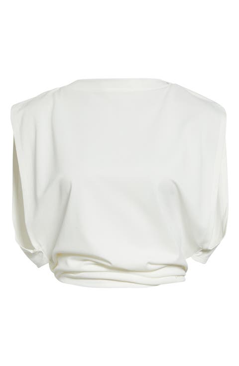 Le Moisson Draped Paper Jersey Apron Top