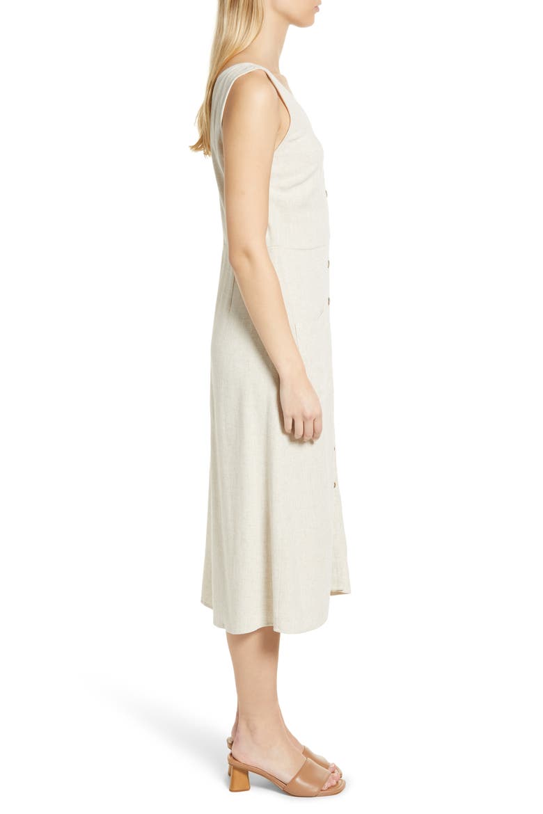 Button-Up Tank Midi Dress, Alternate, color, IVORY BIRCH