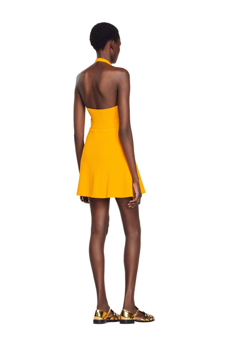 SANDRO Bussy Rib Miniskirt, Alternate, color, Orange