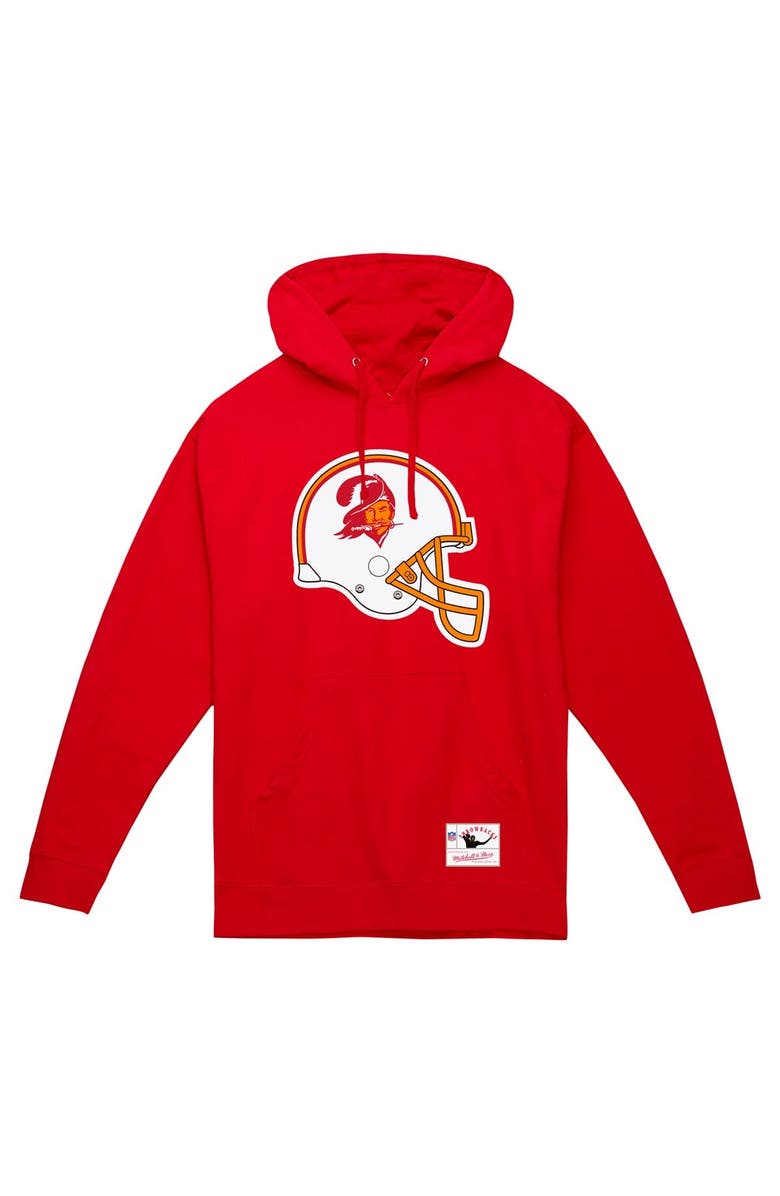 Mitchell & Ness Men's Mitchell & Ness Red Tampa Bay Buccaneers Helmet Logo Vintage Pullover Hoodie, Alternate, color, Red